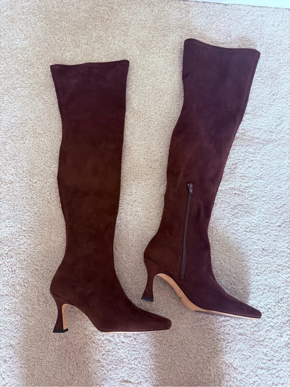 Tony Bianco Boots Fancy Over The Knee Stretch Suede in Chocolate Brown